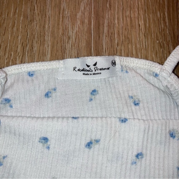 Rebellious Dreamer Women’s floral pattern lace top Y2K Vintage Babydoll Tank M - Picture 5 of 8